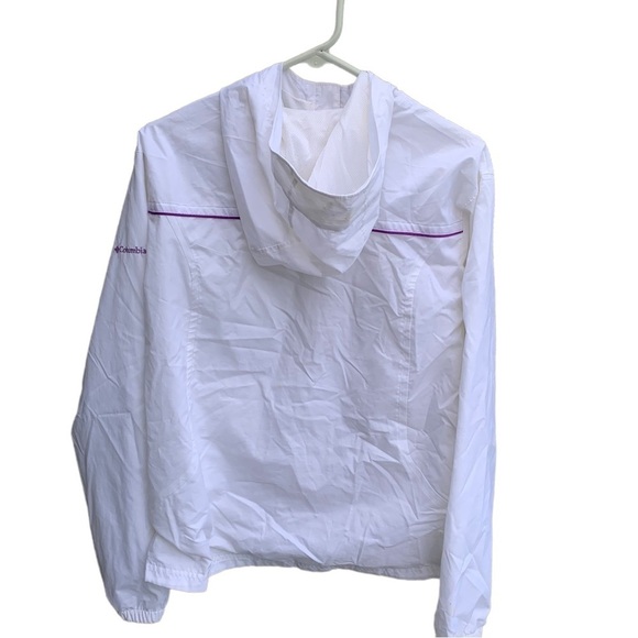 Girls Columbia Wind Racer Lightweight Hoodie Windbreaker Jacket 18 / 20 White - Picture 3 of 5